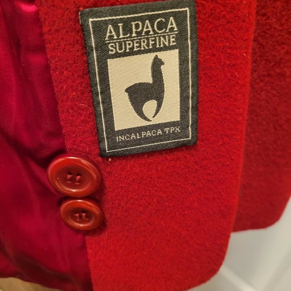 Hilary Radley Red Suri Alpaca Wool Blend Swing Coat A-Line Quiet Luxury Chic - Picture 8 of 11